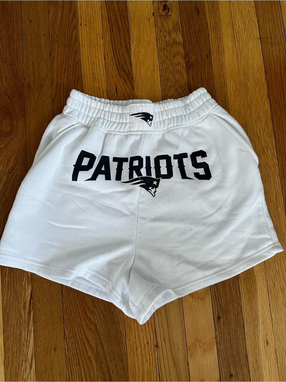 New England Patriots White Logo Athletic Shorts